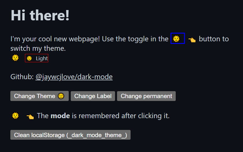 Dark Mode Custom Element